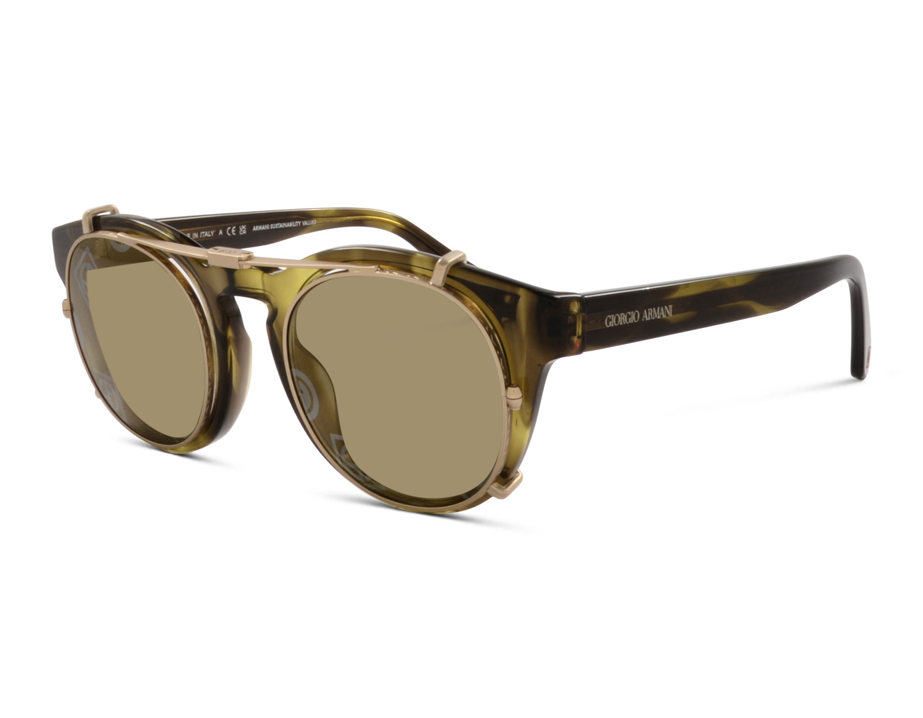 Giorgio Armani AR8190-U 59871/1W 48 Grün Transparent inkl. Clip