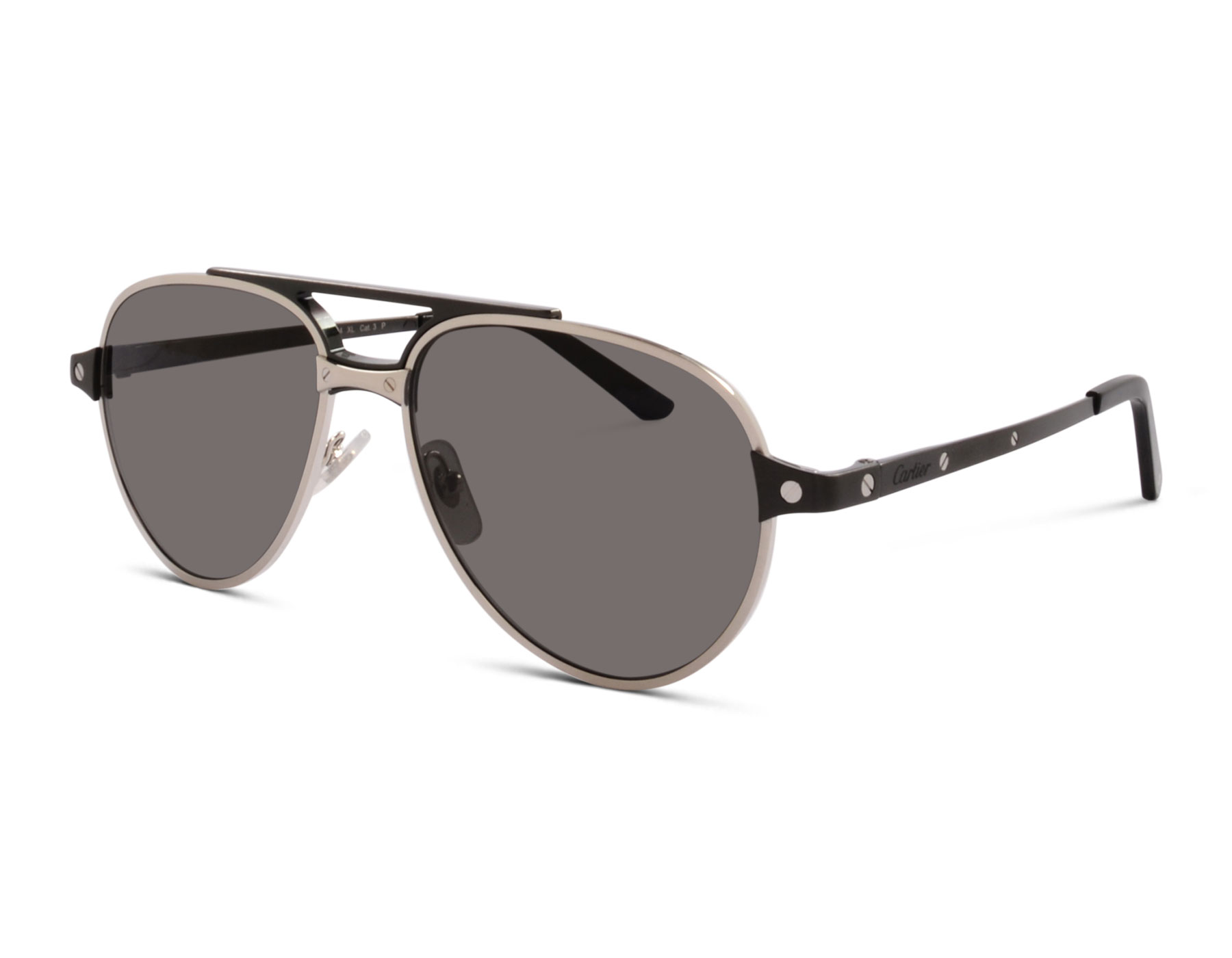 Cartier CT0476S 004 XL 59 Silber/Schwarz
