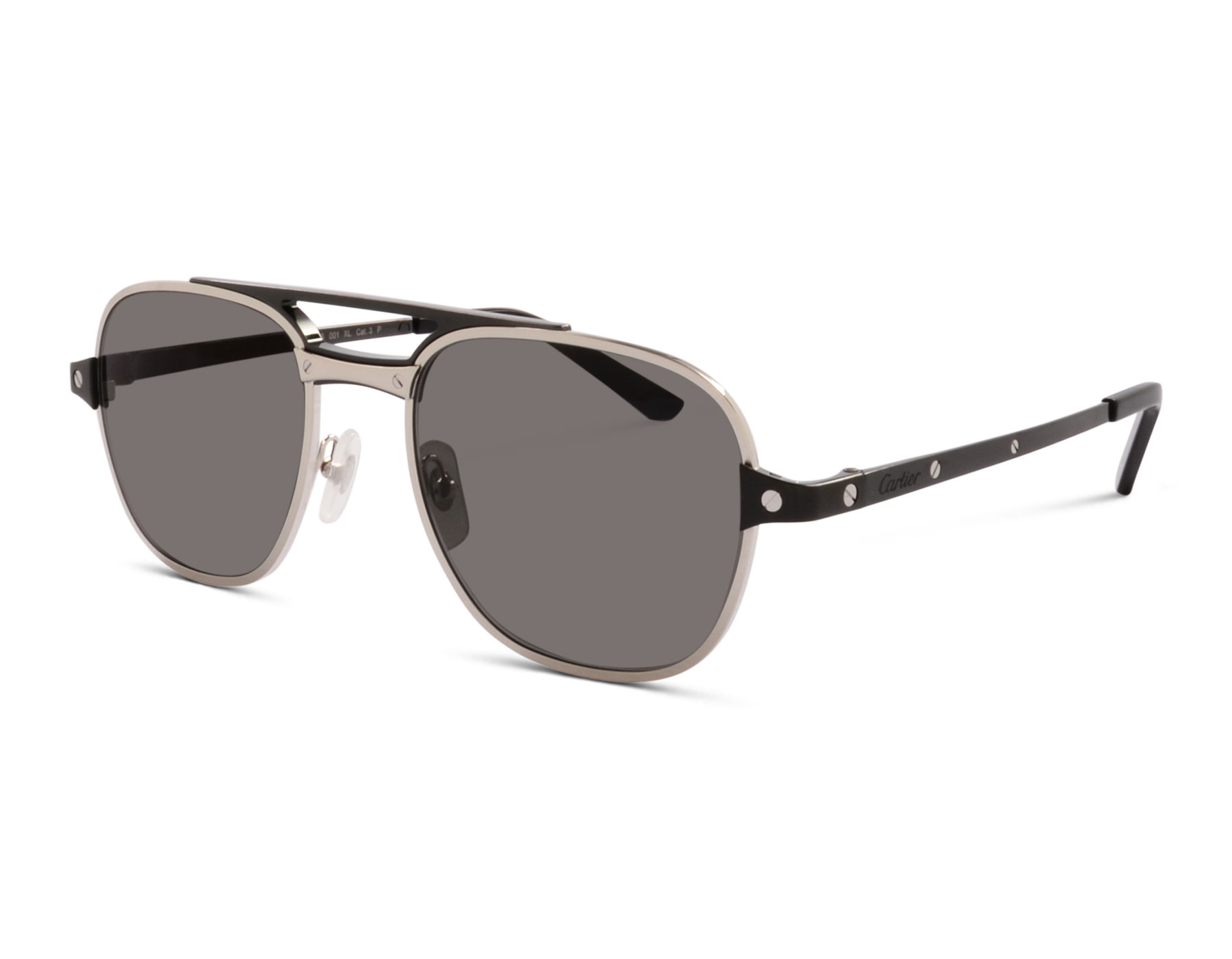 Cartier CT0477S 001 56 Silber/Schwarz