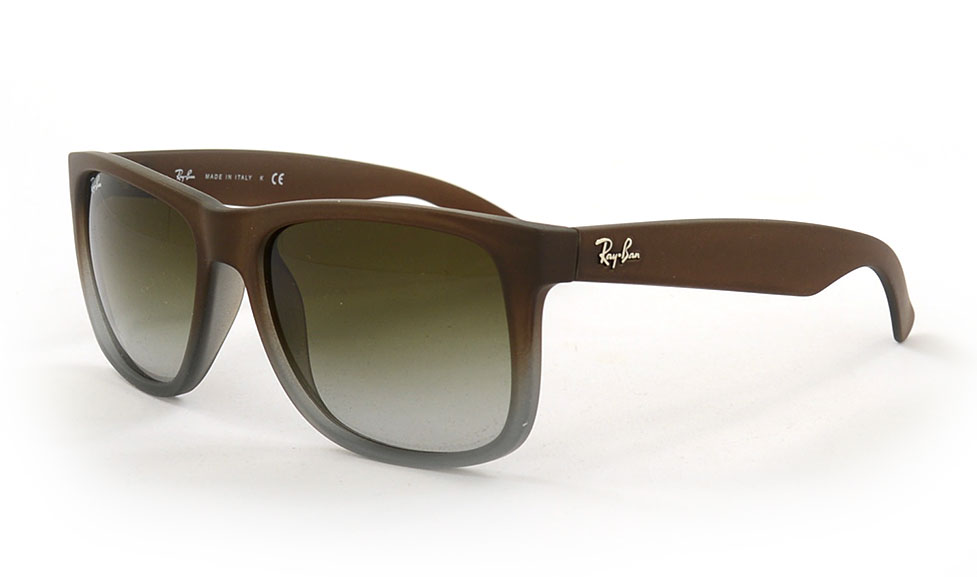Ray Ban Justin RB 4165 854-7Z 55 Rubber Brown On Grey Green Gradient