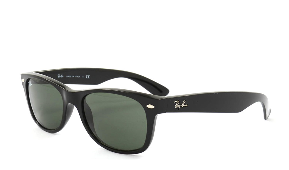 Ray-Ban New Wayfarer RB 2132 901 52 Black Crystal Green