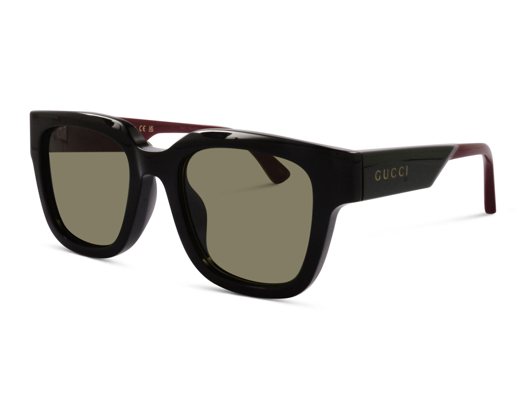 Gucci GG1670SK 005 52 Schwarz/Grün/Rot